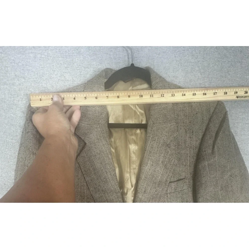Vintage Daniel Hechter Blazer Mens‎ Large Brown Herringbone Tweed Sport Coat USA